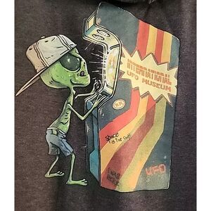 Dark Brown Heathered Long Sleeve Hoodie INTERNATIONAL UFO MUSEUM 40-in Chest